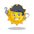 Pirate cute sun character cartoon