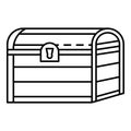 Pirate dower chest icon, outline style