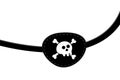 Pirate eye patch icon sign flat style design vector illustration isolated on white background. Royalty Free Stock Photo