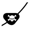 Pirate eye patch. pirate accessory symbol. skull Jolly Roger sign. flat style