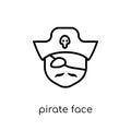 Pirate face icon. Trendy modern flat linear vector Pirate face i