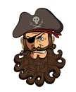 Pirate face vector isolated on a white background.