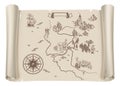 Pirate Fantasy Treasure Map Vintage Illustration Royalty Free Stock Photo