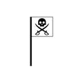 Pirate flag black sign icon. Vector illustration eps 10 Royalty Free Stock Photo