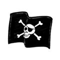 Pirate flag illustration on white background Royalty Free Stock Photo