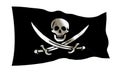 Pirate flag. Isolated illustration of a piratical flag on a white background. Jolly roger