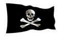 Pirate flag. Isolated illustration of a piratical flag on a white background. Jolly roger