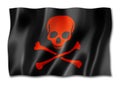 Pirate flag, Jolly Roger isolated on white Royalty Free Stock Photo