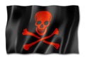 Pirate flag, Jolly Roger isolated on white Royalty Free Stock Photo