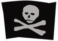 Pirate flag. Jolly Roger. Skull with bones on a black background. Royalty Free Stock Photo