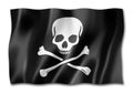 Pirate flag, Jolly Roger isolated on white Royalty Free Stock Photo
