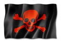 Pirate flag, Jolly Roger, isolated on white Royalty Free Stock Photo