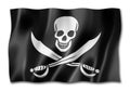 Pirate flag, Jolly Roger isolated on white Royalty Free Stock Photo