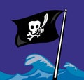 Pirate Flag. Jolly Roger. Vector flat Royalty Free Stock Photo