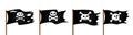 4 Pirate flag with Jolly Rogeras skull and crossing bones flat style design vector illustration Royalty Free Stock Photo