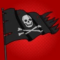 Pirate flag pop art style vector Royalty Free Stock Photo