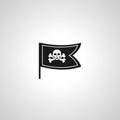 Pirate flag simple icon. skull crossbones icon Royalty Free Stock Photo