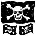 Pirate flag sketch Royalty Free Stock Photo