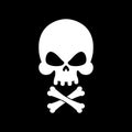 Pirate flag skull. Black Banner filibuster. Head skeleton pirate Royalty Free Stock Photo