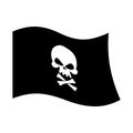 Pirate flag skull and crossbones. piratical black banner isolate Royalty Free Stock Photo