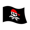 Pirate flag skull and crossbones. piratical black banner isolate Royalty Free Stock Photo