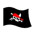 Pirate flag skull and crossbones. piratical black banner isolate