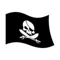 Pirate flag skull and crossbones. piratical black banner isolate