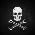 Pirate flag. Skull with crossed bones Royalty Free Stock Photo