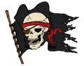 Pirate flag with skull Royalty Free Stock Photo