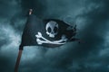 Pirate flag waving with the wind Royalty Free Stock Photo