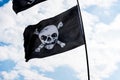 Pirate flags in the wind Royalty Free Stock Photo