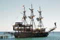 Pirate frigate ship Sea Royalty Free Stock Photo