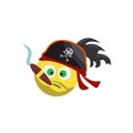 pirate funny emoticon vector illustration