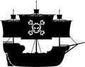 Pirate Galleon in Silhouette