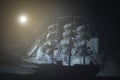 Pirate ghost ship. Royalty Free Stock Photo