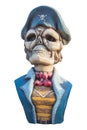 Pirate ghost statue isolate on white background Royalty Free Stock Photo