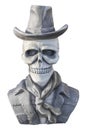 Pirate ghost statue isolate on white background