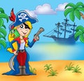 Pirate girl on beach 2 Royalty Free Stock Photo