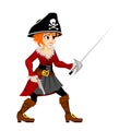 Pirate girl costume masquerade teen party female rpg game character design vector illustration