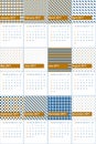 Pirate gold and venice blue colored geometric patterns calendar 2016