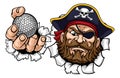 Pirate Golf Ball Sports Mascot Cartoon Royalty Free Stock Photo