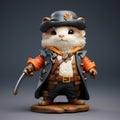 Realistic Pirate Hamster Figurine With Unique Character Design