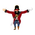 Pirate happy. filibuster merry. buccaneer cheerful. Vector illus