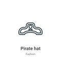 Pirate hat outline vector icon. Thin line black pirate hat icon, flat vector simple element illustration from editable fashion Royalty Free Stock Photo