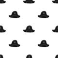 Pirate hat with skull icon in black style isolated on white background. Pirates pattern.