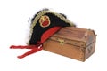 Pirate hat and treasure chest Royalty Free Stock Photo