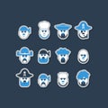 Pirate head set, characters avatar.