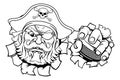 Pirate Ice Hockey Sports Mascot Cartoon