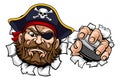 Pirate Ice Hockey Sports Mascot Cartoon Royalty Free Stock Photo