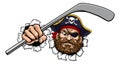 Pirate Ice Hockey Sports Mascot Cartoon